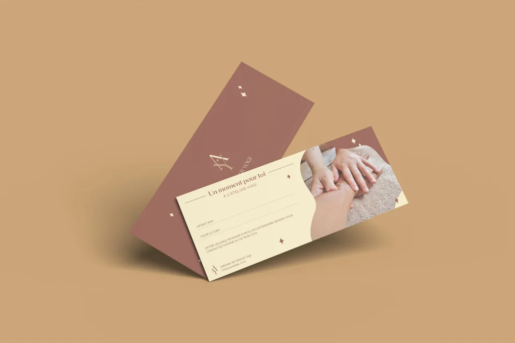 alt="Bon Cadeau pour un massage de l'Atelier Yogi recto-verso"