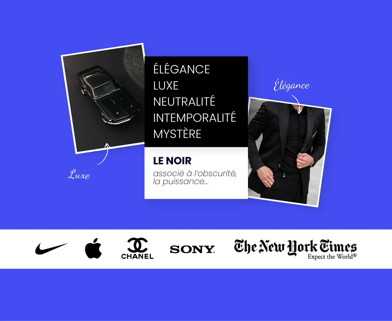 alt="La signification du noir avec des logos de marques noirs"